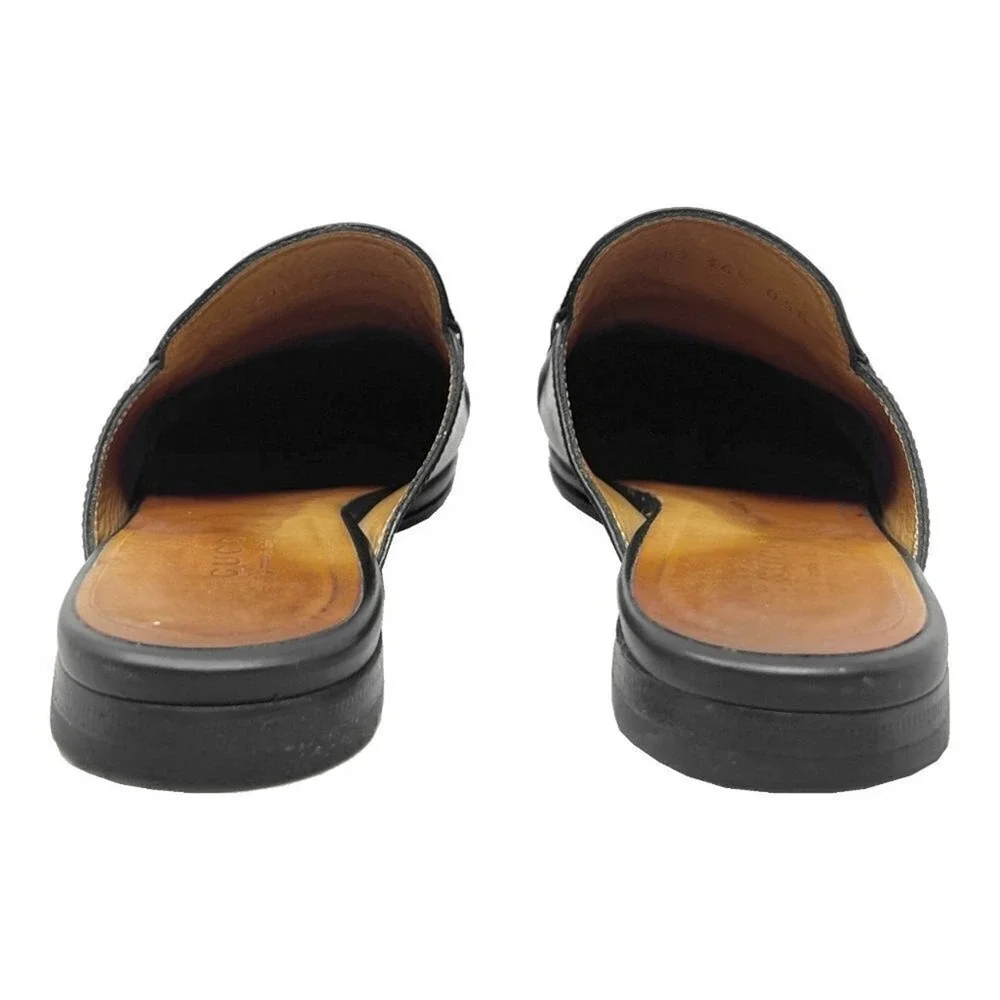 Gucci Princetown Loafers Black Leather Horsebit Mule 36.5‎